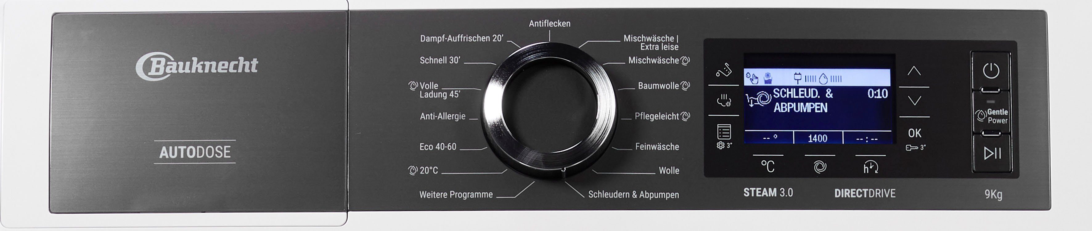 BAUKNECHT Waschmaschine B8 W946WB DE, 9 kg, 1400 U/min, AutoDose, 4 Jahre Herstellergarantie