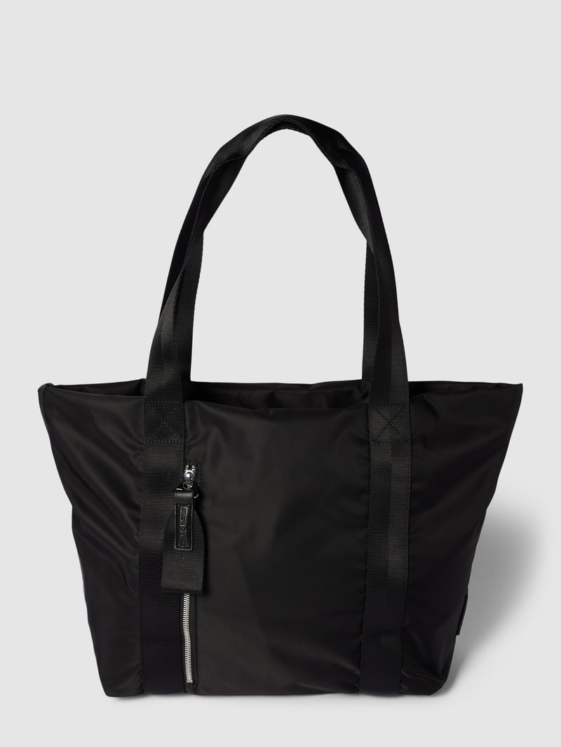 Shopper mit Label-Detail Modell 'ELIF' in schwarz