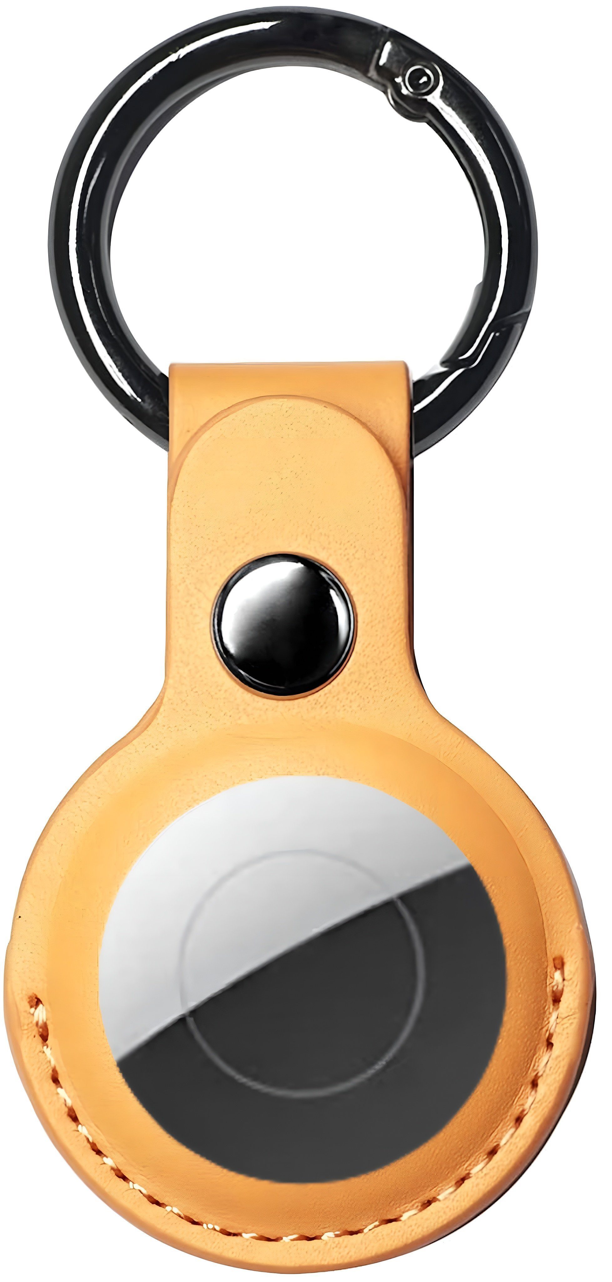 Bingo Schlüsselanhänger Schlüsselanhänger Airtag Anhänger Hülle für Apple Air Tags Leder Gelb (Schutz Stahlkarabiner Kratzschutz Eleganz Aufhängung Taschen Haustierhalsband Clip-Verschluss Hochwertig Tracker Geschenkset, 2-tlg., Cover, metal, Ring),