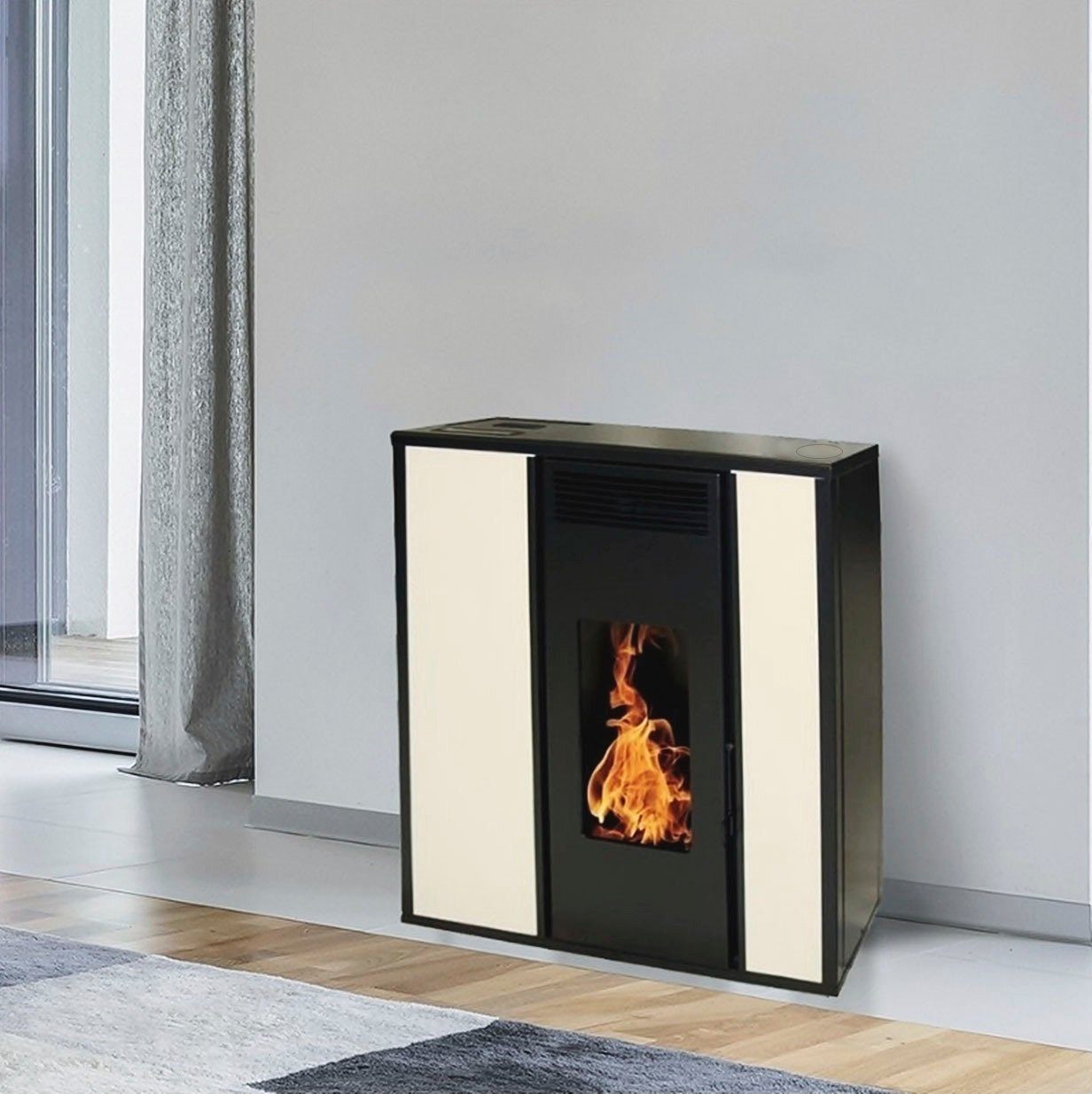 interstoves Pelletofen Kimi 10, 8,8 kW, Zeitbrand, (1-tlg), ideal für den Flur, slim Pelletofen