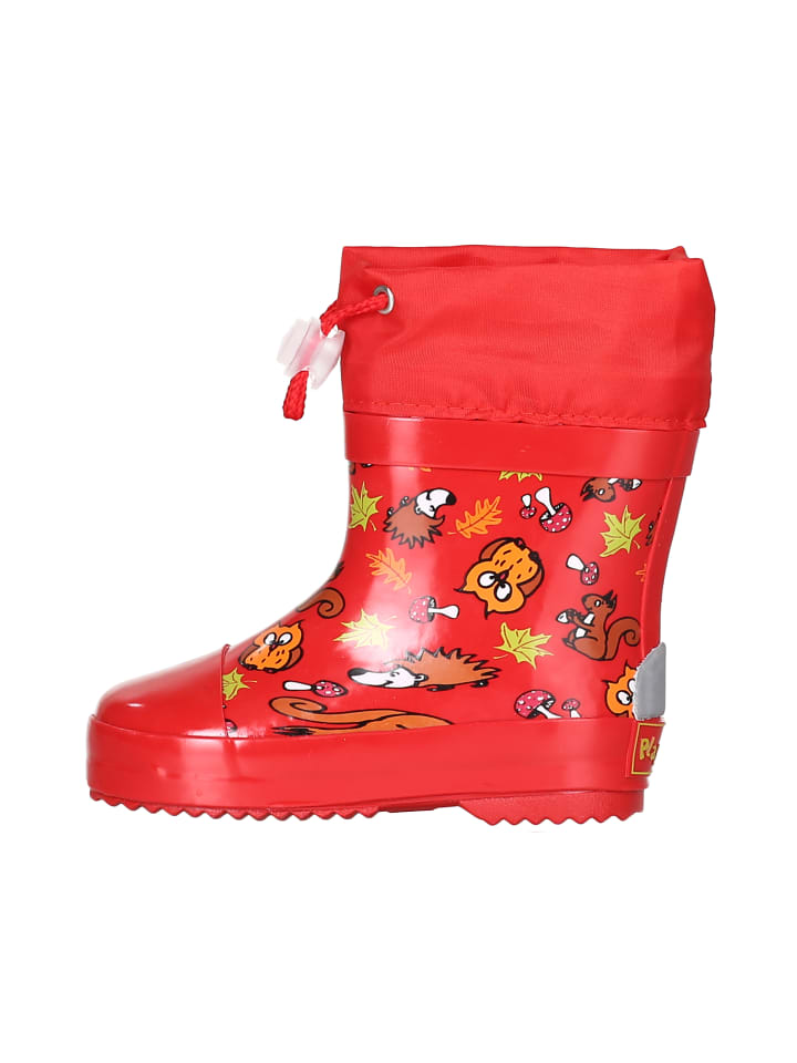 Playshoes Gummistiefel Halbschaft Waldtiere gefüttert in Rot günstig kaufen