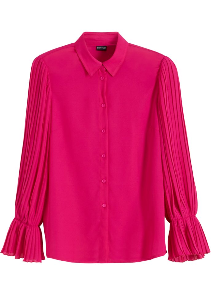 Bluse mit Plissee-Ärmeln