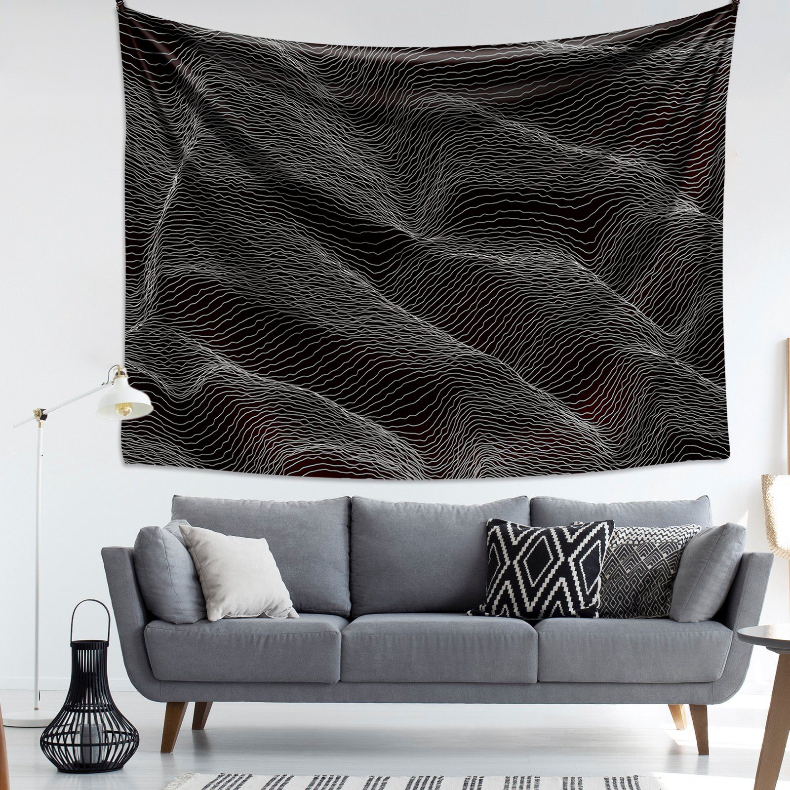 Wandteppich Abstrakte Kunst Wandteppich, vers. Größen, Wandbehang mit oszilliere, GalaxyCat, rechteckig, Höhe: 1300 mm, Wandbehang mit oszillierender Welle