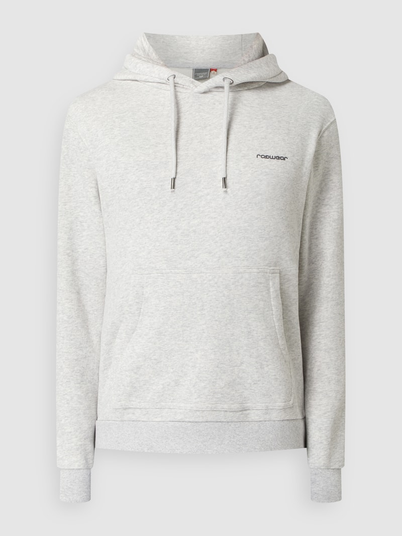 Hoodie mit Logo-Details Modell 'Kresy' in hellgrau meliert