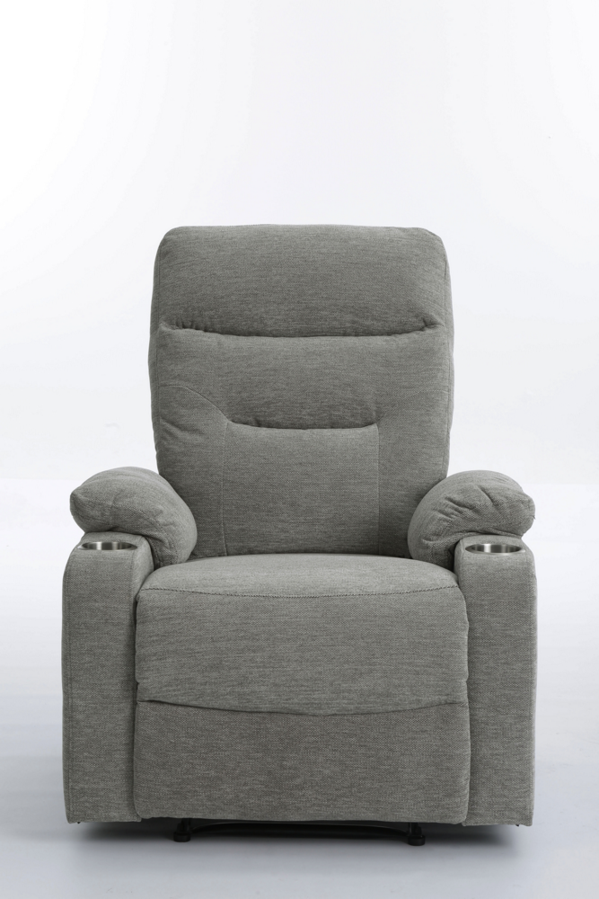 Happy Home Happy Home verstellbarer Relaxsessel mit 2 Getränkehaltern hellgrau