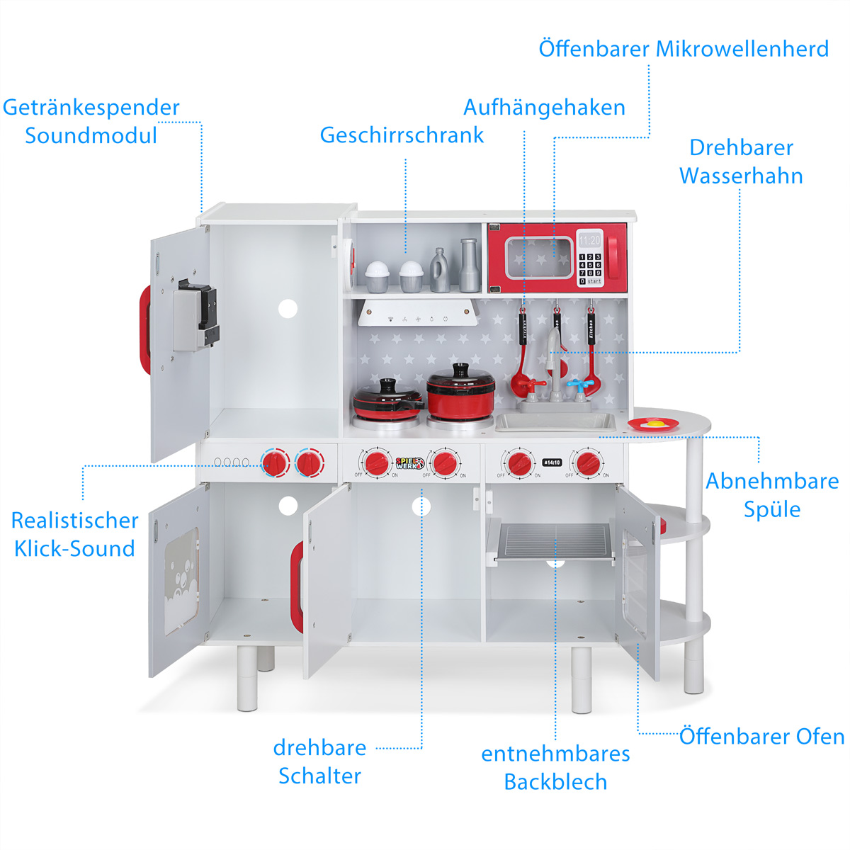 Casaria Deuba Spielküche inkl. Zubehör groß