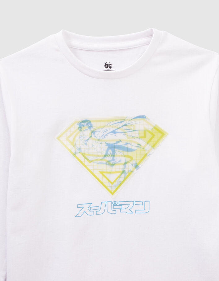 T-shirt blanc visuel lenticulaire SUPERMAN garçon