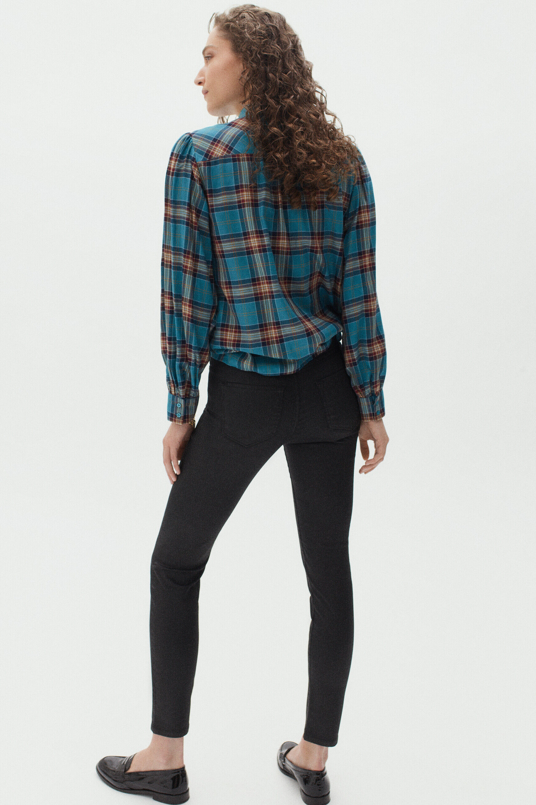 pantalon tony effet enduit noir femme