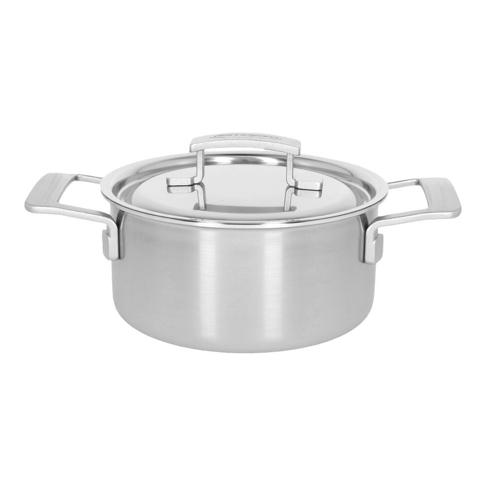 Bratentopf mit Deckel 18 cm, 18/10 Edelstahl