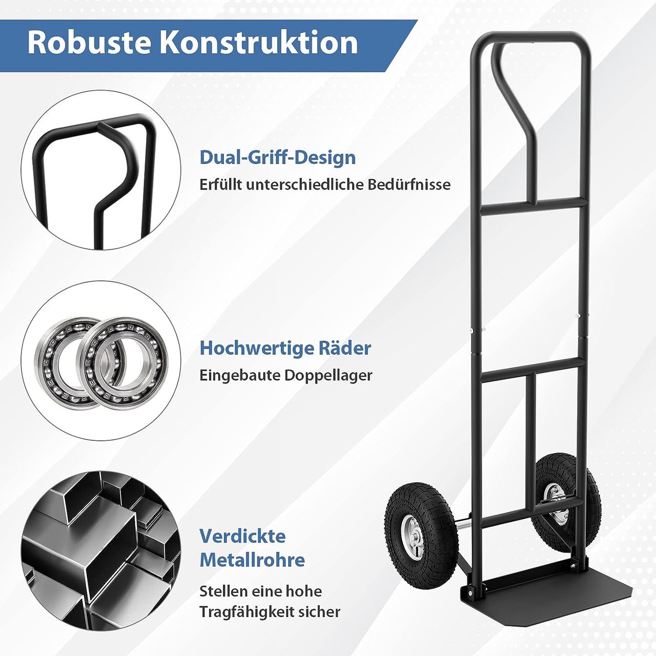 Costway Sackkarre mit P-Griff, belastbar bis 300 kg
