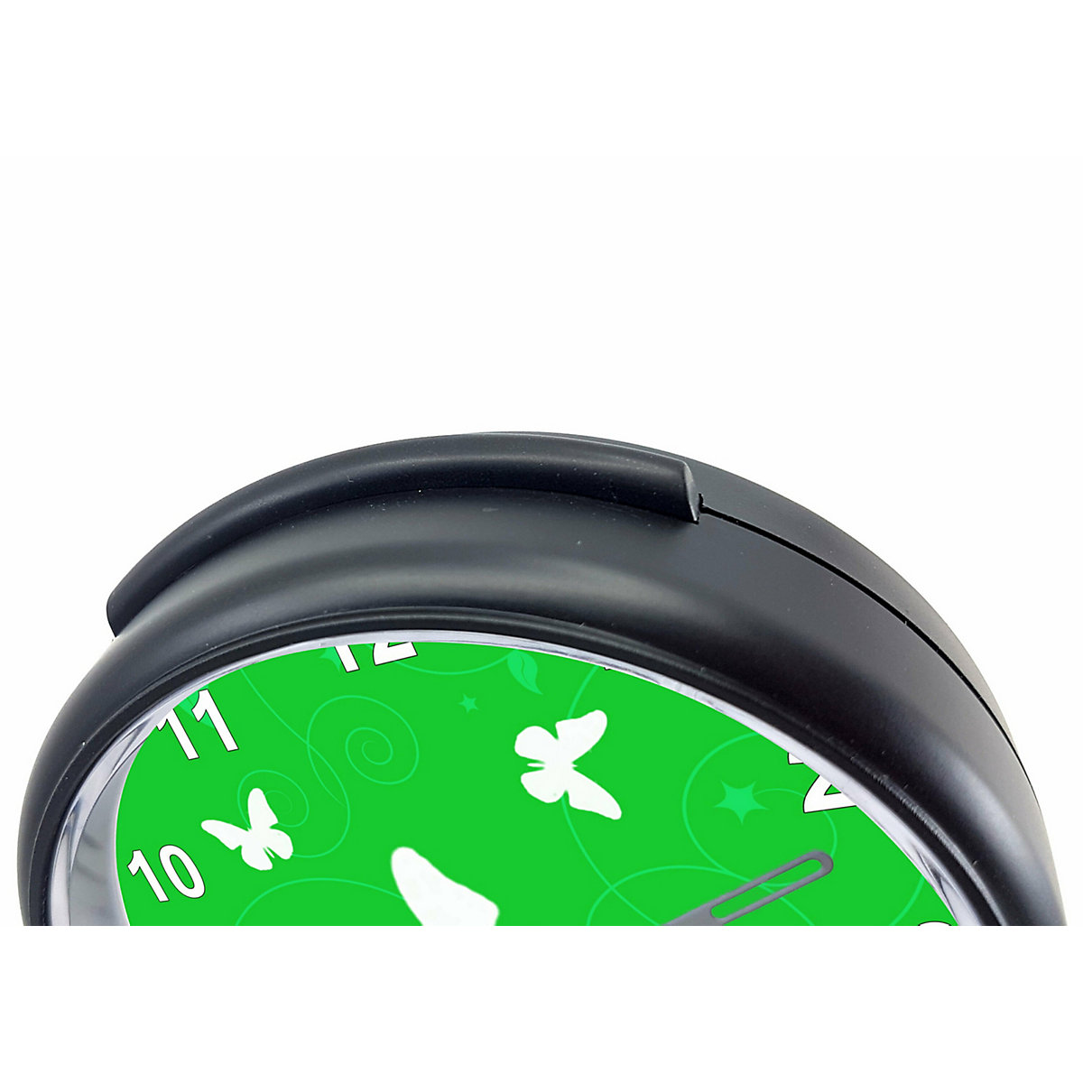 Kinder Funkwecker personalisiert mit Namen Schmetterling Ornamente Atom-/Funkuhr, 12-Stunden-Anzeigeformat, Schlummerfunktion, Nachtlicht, Geräuschlos/Ohne Ticken
