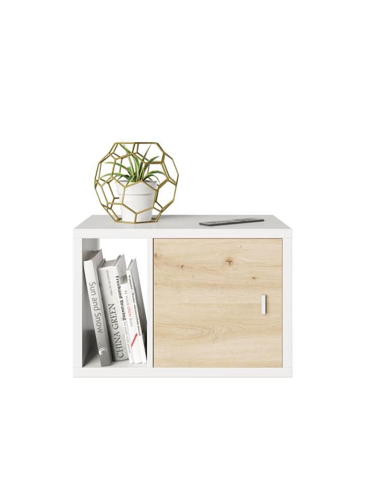 Phoenix Group AG  Fortuna - SET Beistelltisch / Nachtisch, inkl. Türeinsatz, weiss, B/H/T: 58x39,2x34cm günstig kaufen onesize