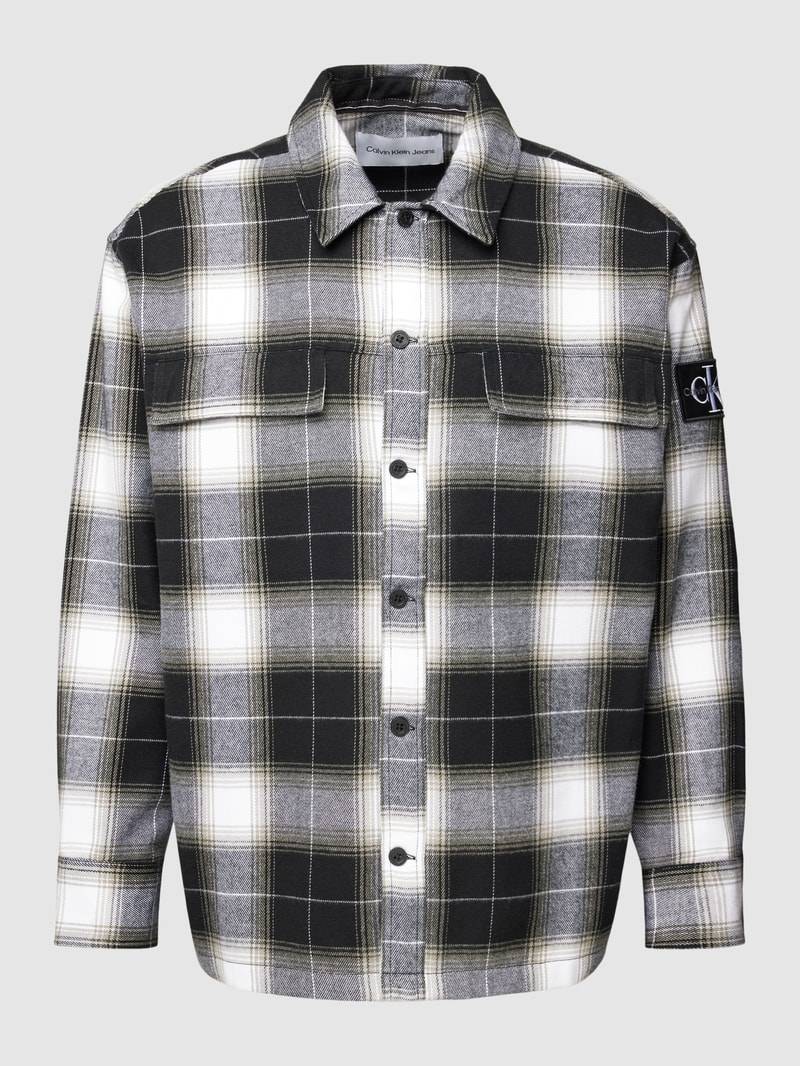 Hemdjacke mit Tartan-Karo Modell 'CHECK' in black