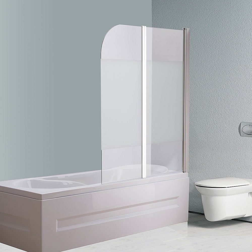 Melko Badewannenaufsatz Duschabtrennung Duschwand Badewannenaufsatz Duschkabine Glas ESG Duschtrennwand Seitenwand Dusche Badewanne Faltwand Nano Glaswand Wand, (Stück), ESG Sicherheitsglas