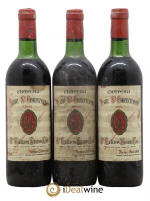Saint-Émilion Grand Cru Château Tour Saint Christophe 1975 - Lot de 3 Bouteilles