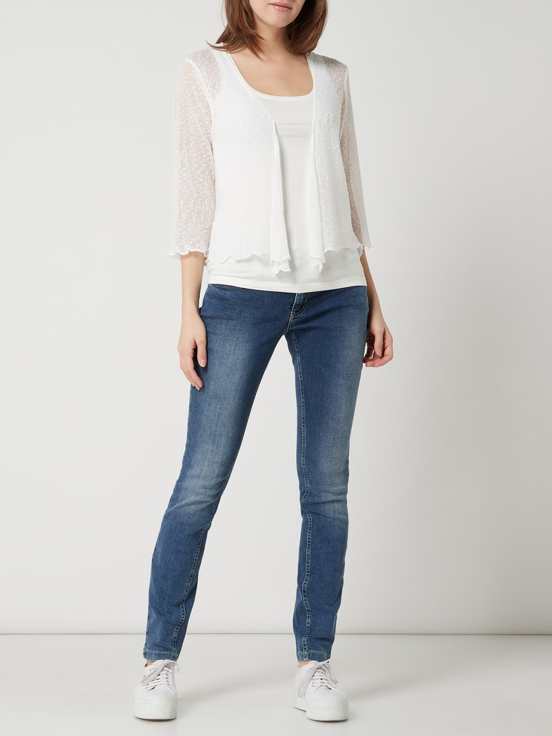 Tanktop aus Baumwoll-Elasthan-Mix in offwhite