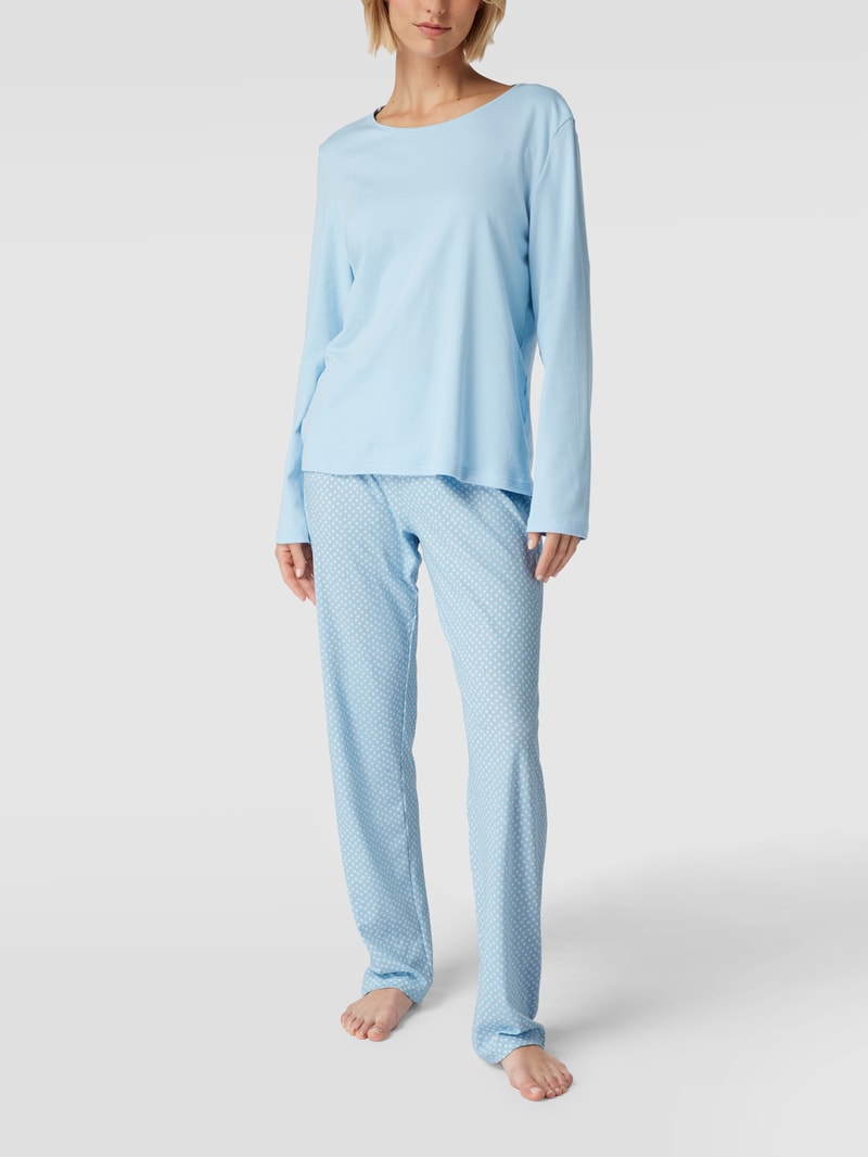 Pyjama aus Baumwolle Modell 'Emelie' in hellblau