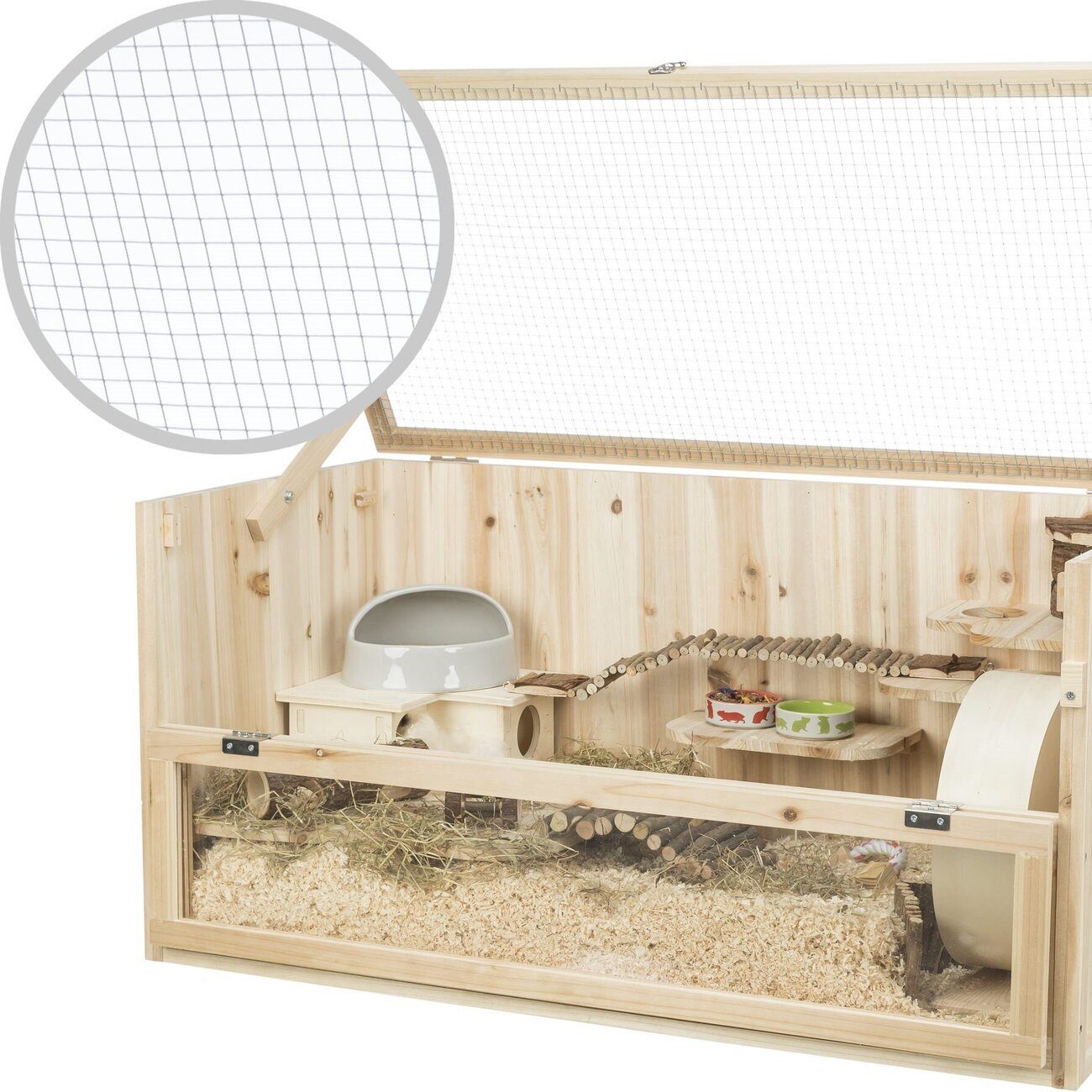 TRIXIE Kleintierkäfig Nagerkäfig Holz Mäuse und Hamster