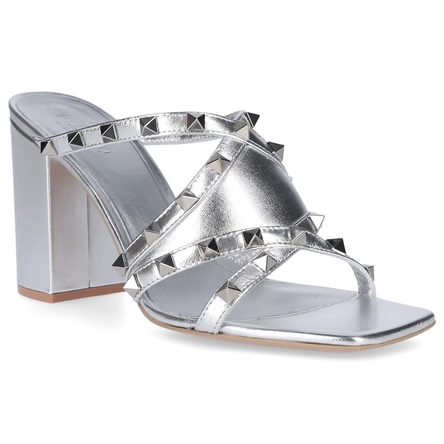 Valentino Garavani - Sandalen ROCKSTUD Nappaleder - silber
