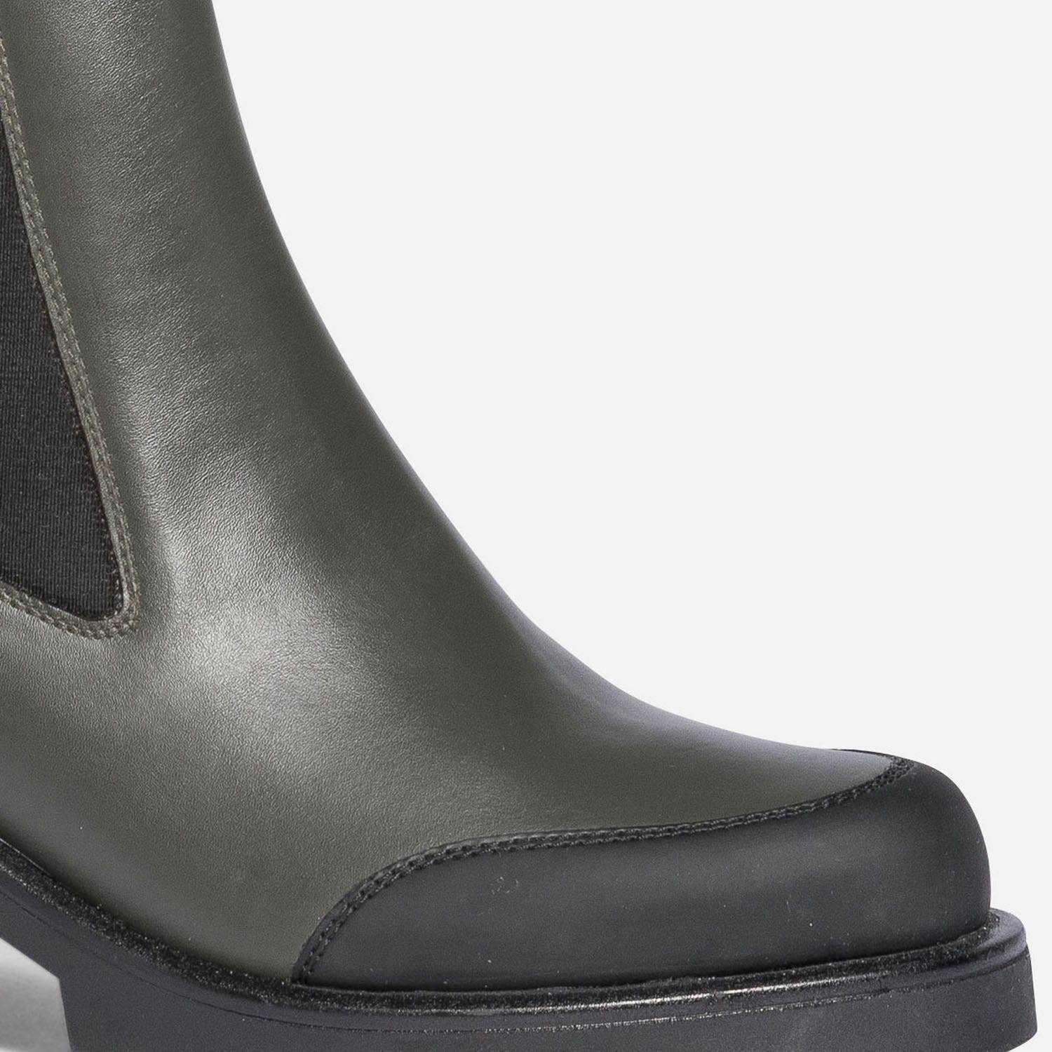 Chelsea boots vert foncé et noir à talon