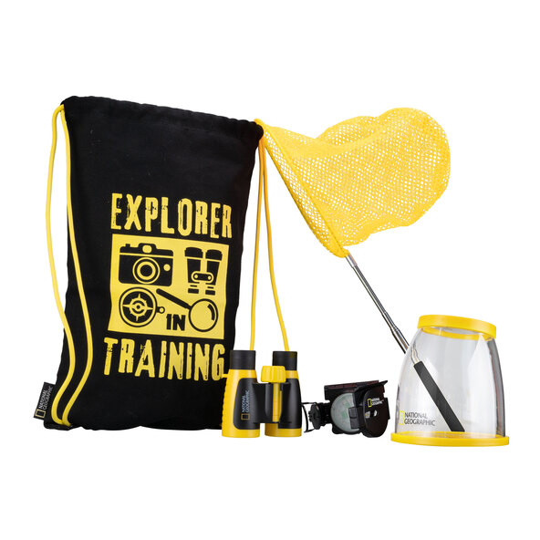 Entdecker-Set mit Fangnetz, Kompass, Fernglas, Becherlupe & Rucksack