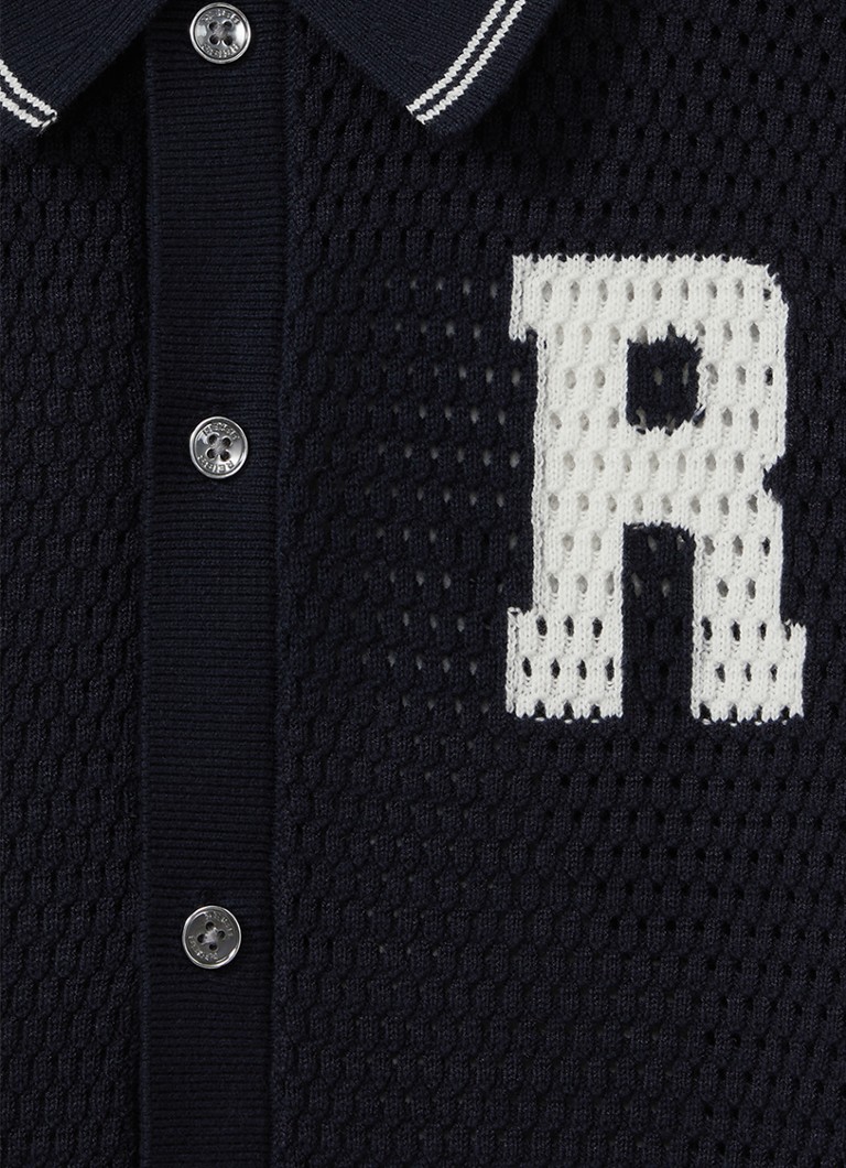 Cămașă Reiss Mikan cu model ajurat și broderie.