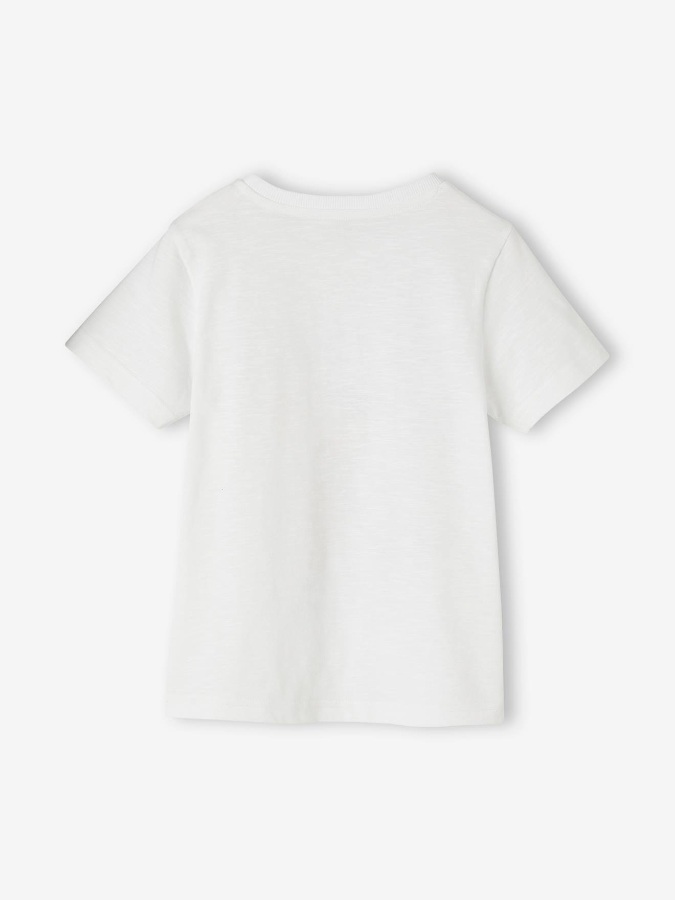 Vertbaudet Jungen T-Shirt, Tierprint - wollweiß