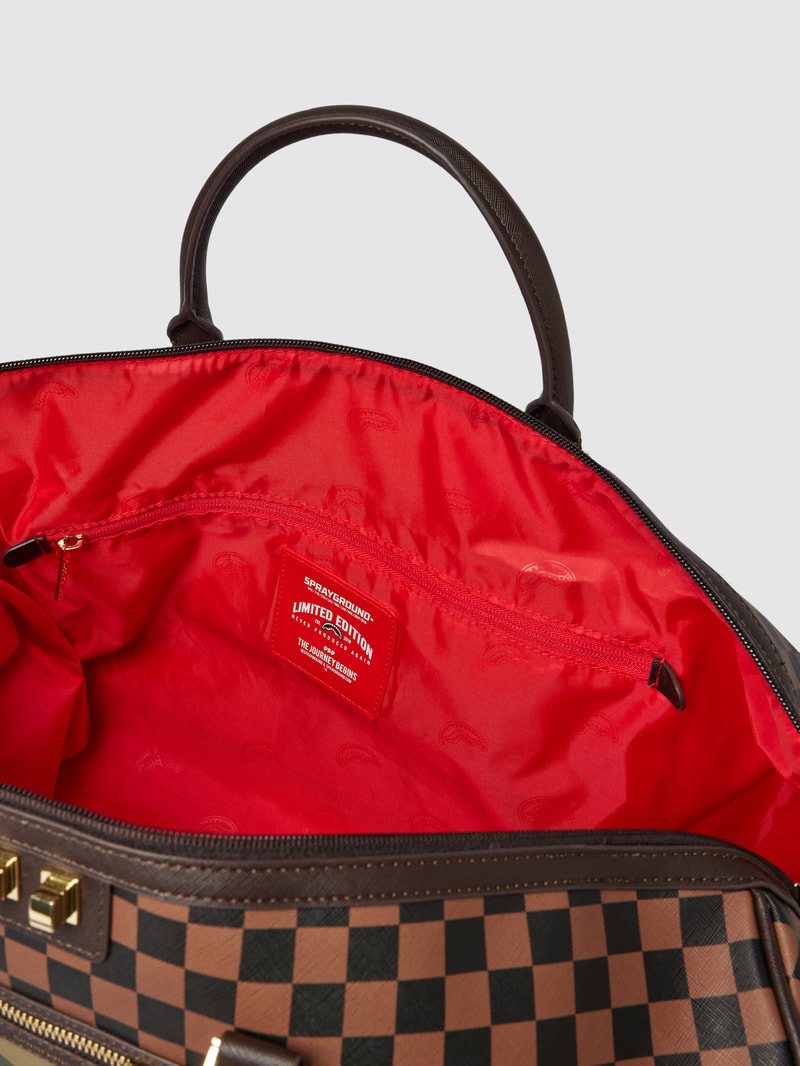 Duffle Bag mit Allover-Muster Modell 'SIP WITH CAMO ACCENT' in mittelbraun
