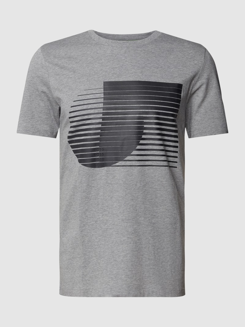 T-Shirt mit Logo-Print in hellgrau