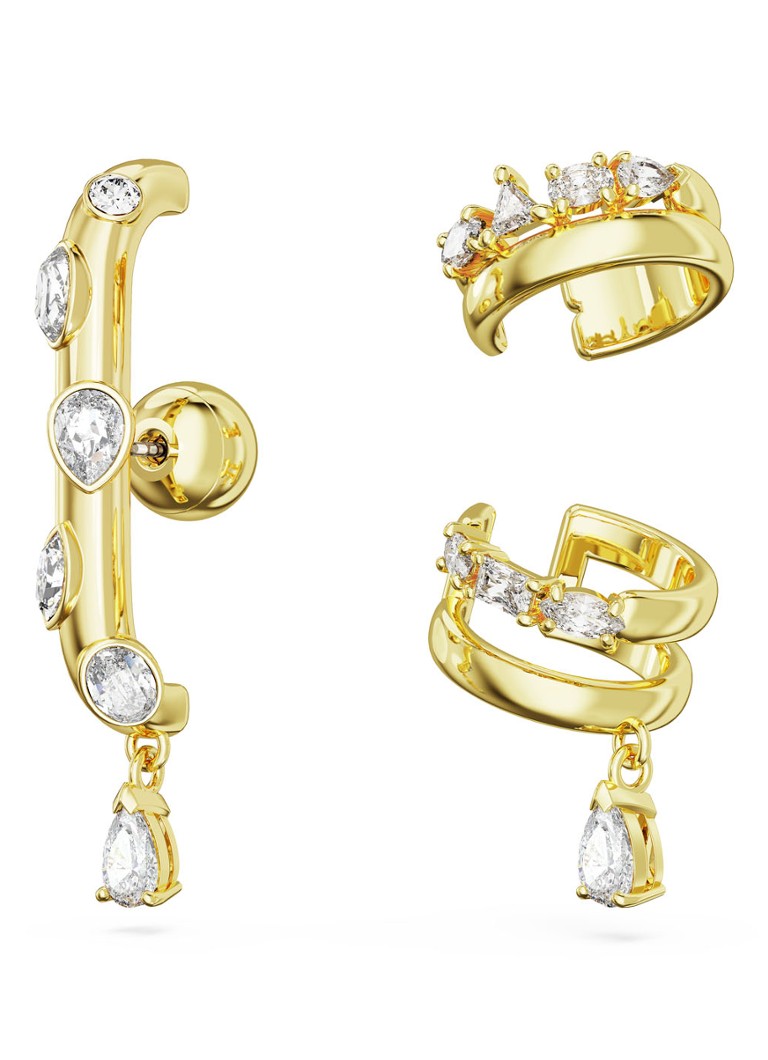 Orecchini Swarovski Dextera placcati in oro, set da 3