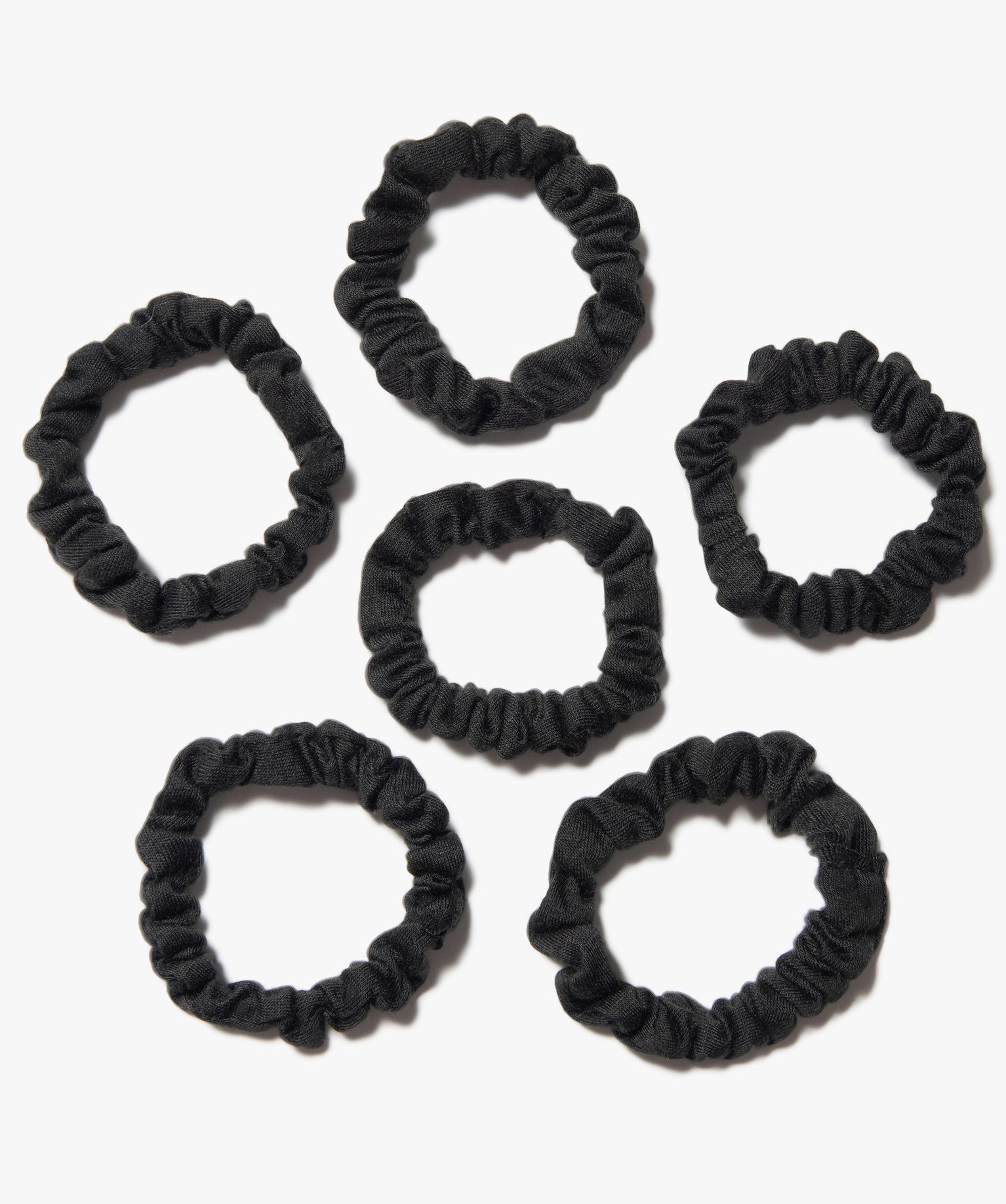 Chouchou femme uni petit format (lot de 6) noir | GEMO