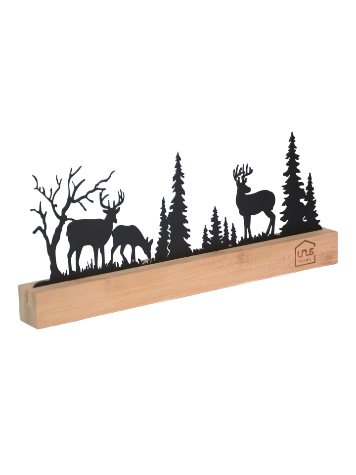 UNUS Aufsteller Wald Silhouette 3 Hirsche in Schwarz günstig kaufen onesize