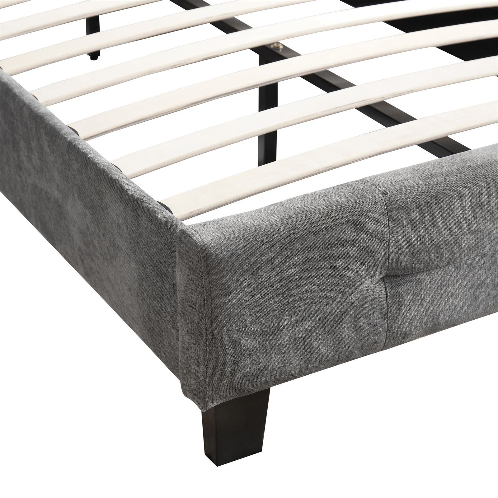 CARO-Möbel Polsterbett, Polsterbett Einzelbett Bettgestell Designbett 90x200 cm Lattenrost in