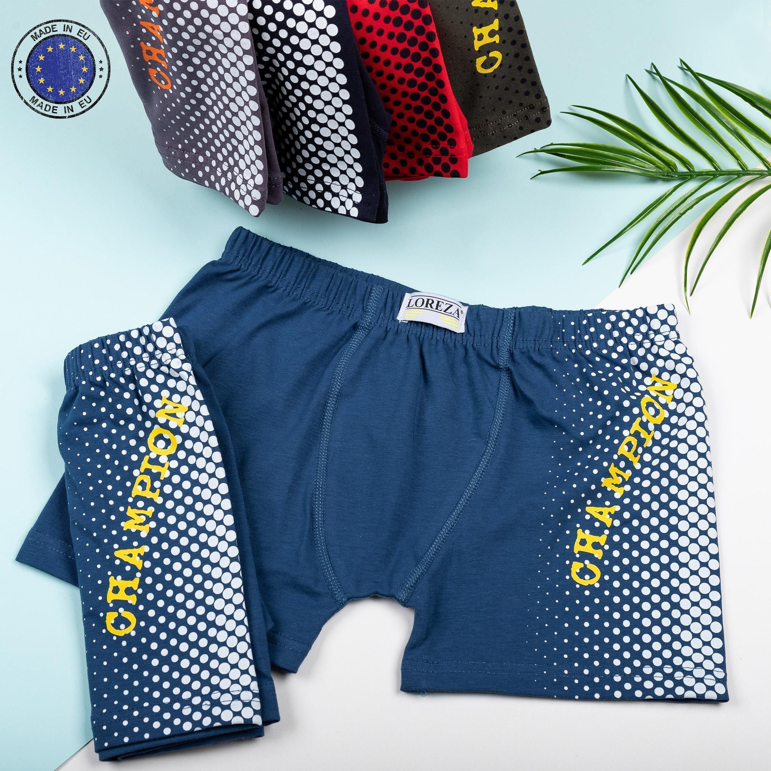 LOREZA Boxershorts 10er Pack Jungen Boxershorts - Champion- 92-170 (Spar-Packung, 10-St)
