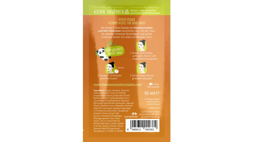 The Beauty Mask Company Gesichtsmaske Vitamin Boost 10 g