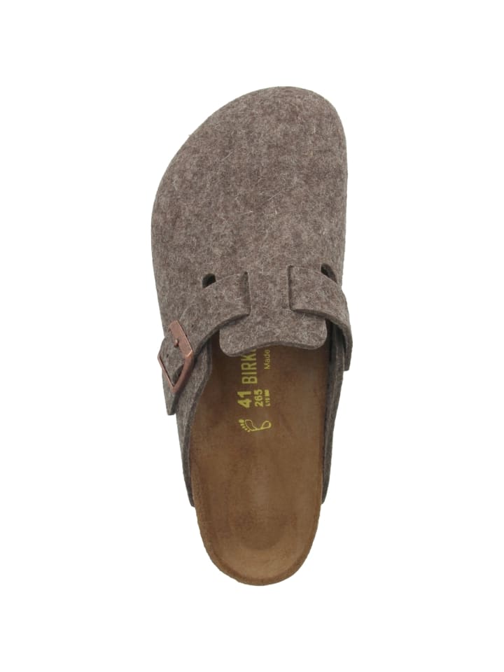 Birkenstock Clogs Boston Wollfilz schmal in braun günstig kaufen