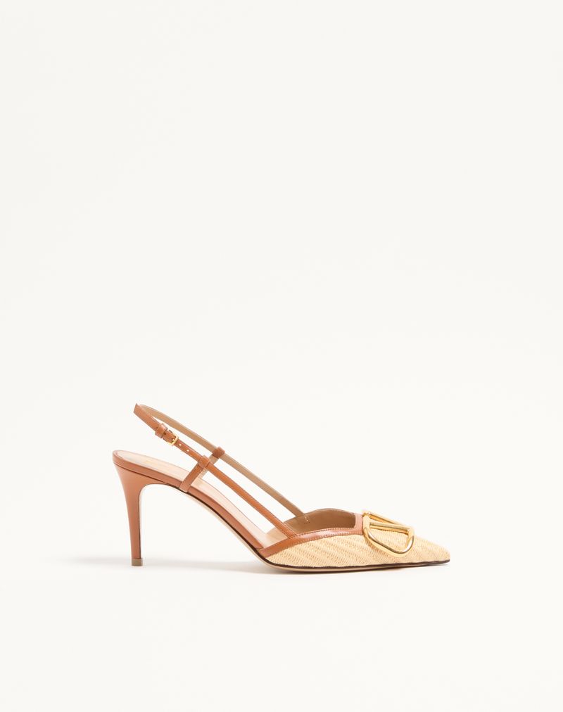 VLogo Signature Slingback Decote em Ráfia 80mm