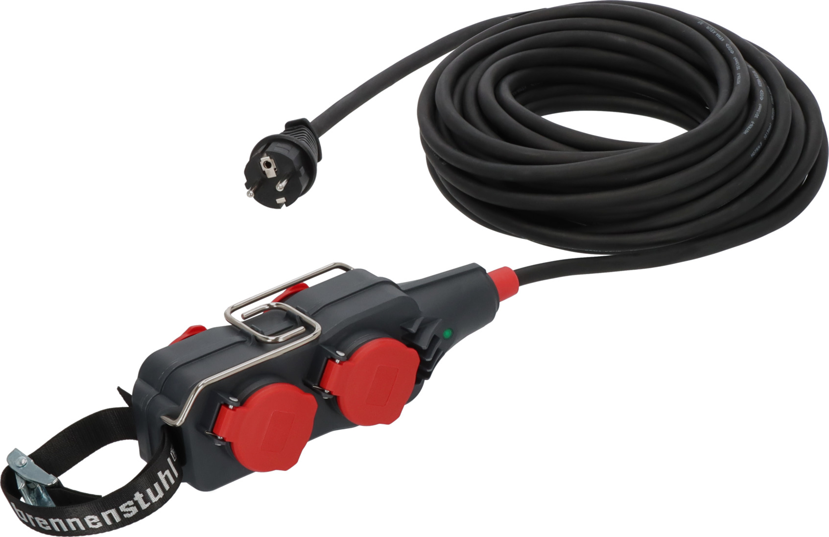 Brennenstuhl 9161150161 Professionel Powerblock med forlængerkabel PB 1100 IP54 4-vejs 15m sort H07RN-F 3G1.5