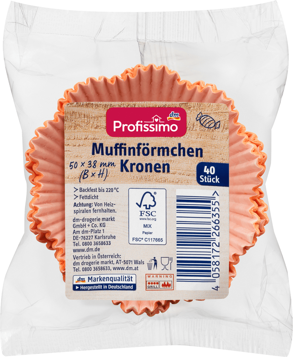 Muffinförmchen Kronen, 40 St