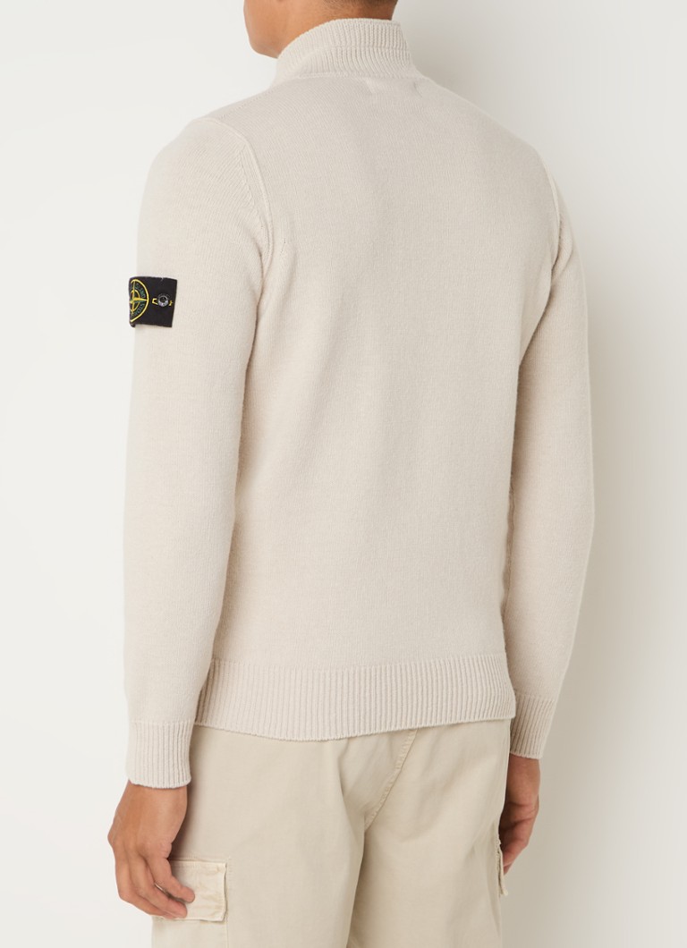 Stone Island 81155 fine knit wool blend sweater with logo