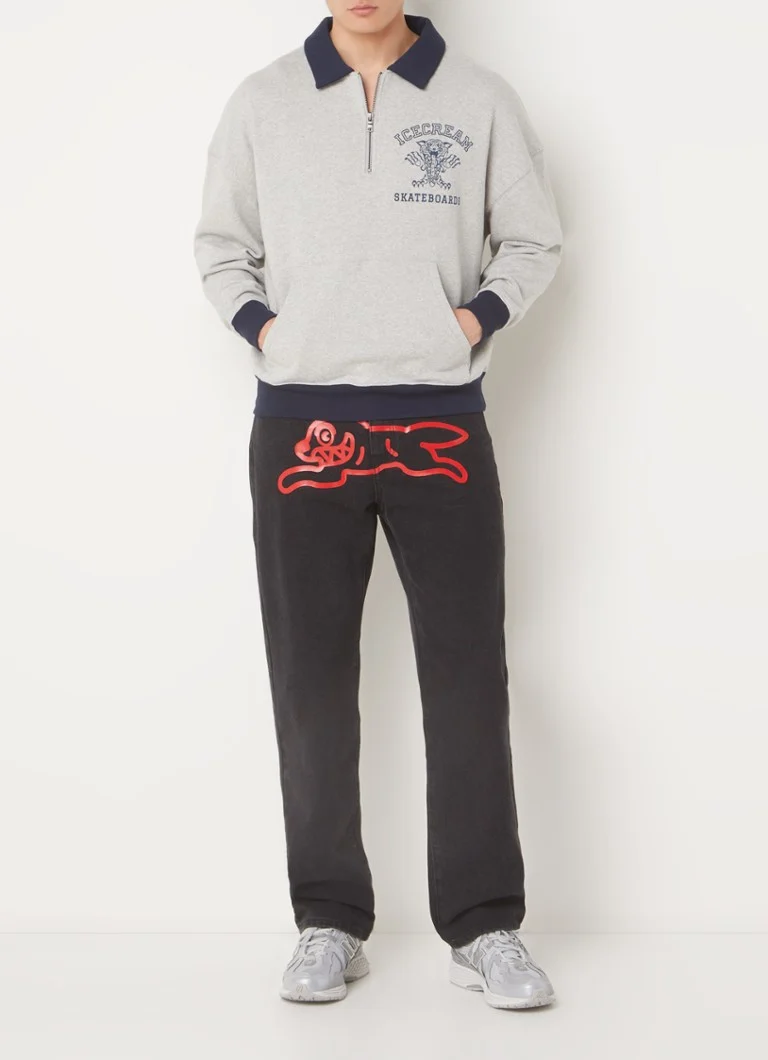 ICE CREAM Tiger sweater with half zip and logo print