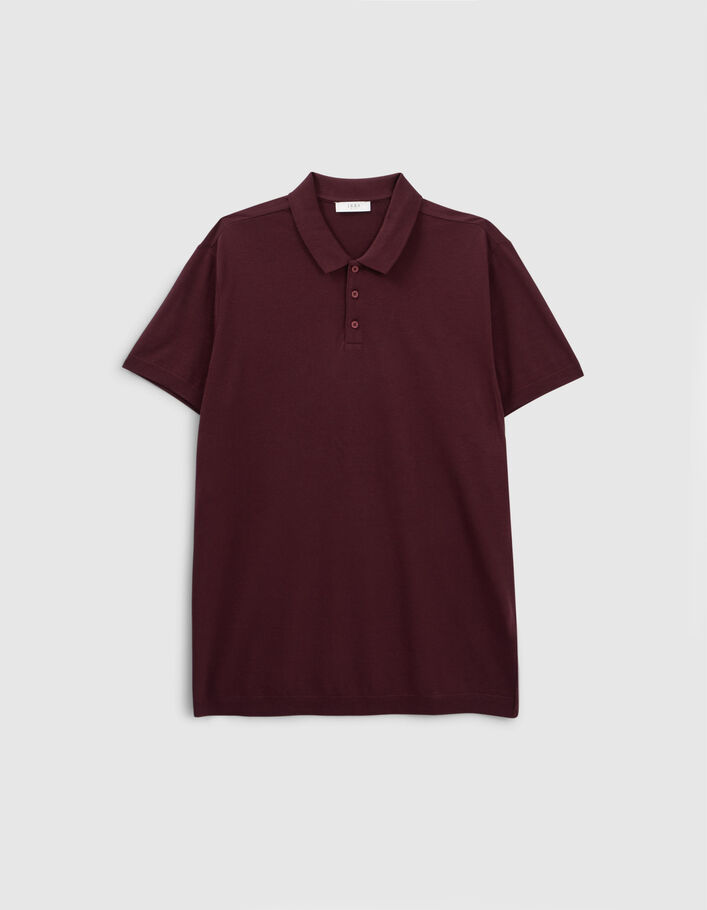 Polo burgundy coton modal Homme