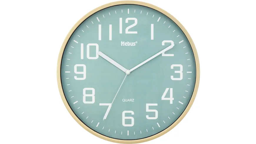 Mebus Quarz-Wanduhr in Holzoptik 17497