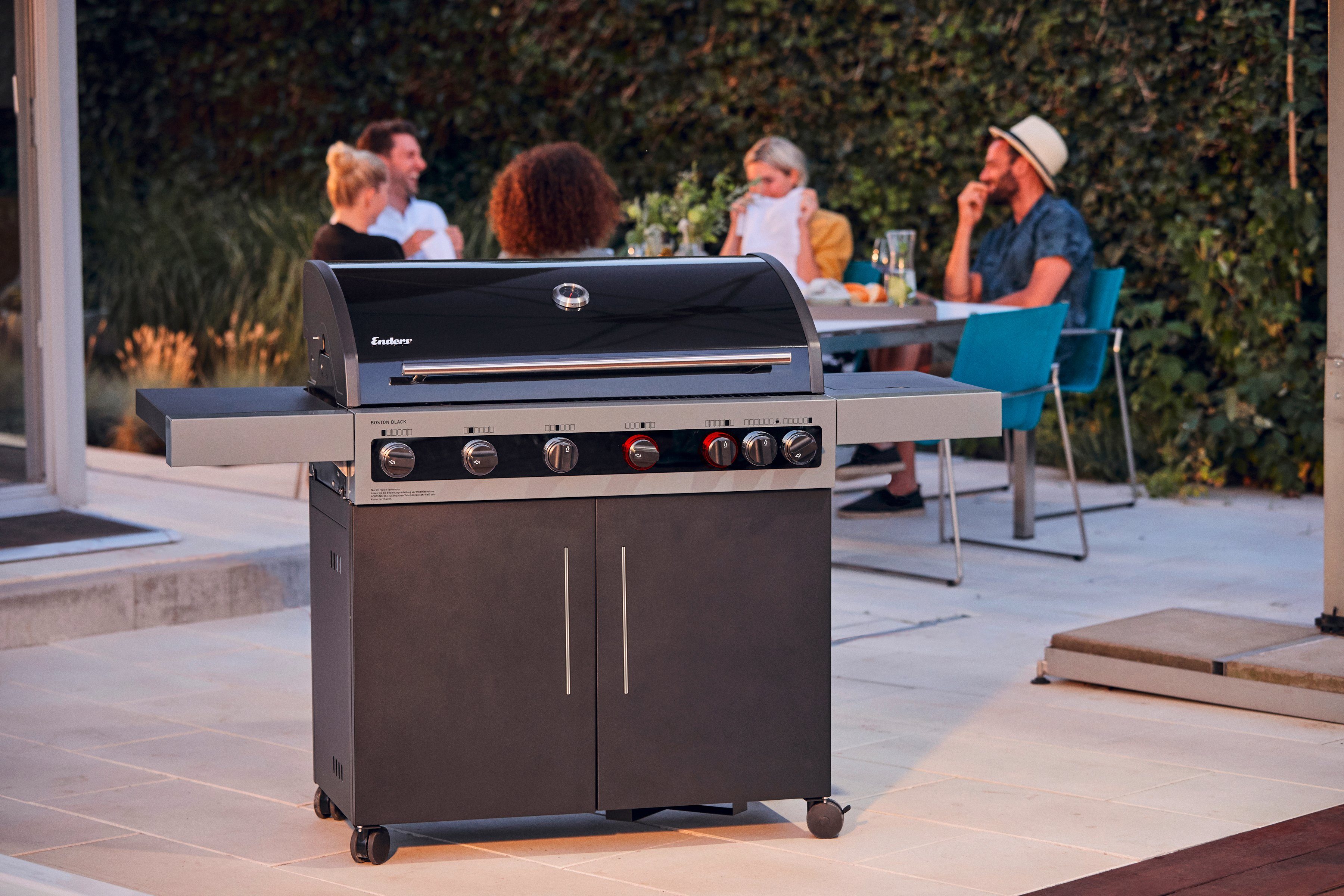 Enders® Gasgrill Boston Black 6 KR Turbo, BxTxH: 166,5x60x115 cm