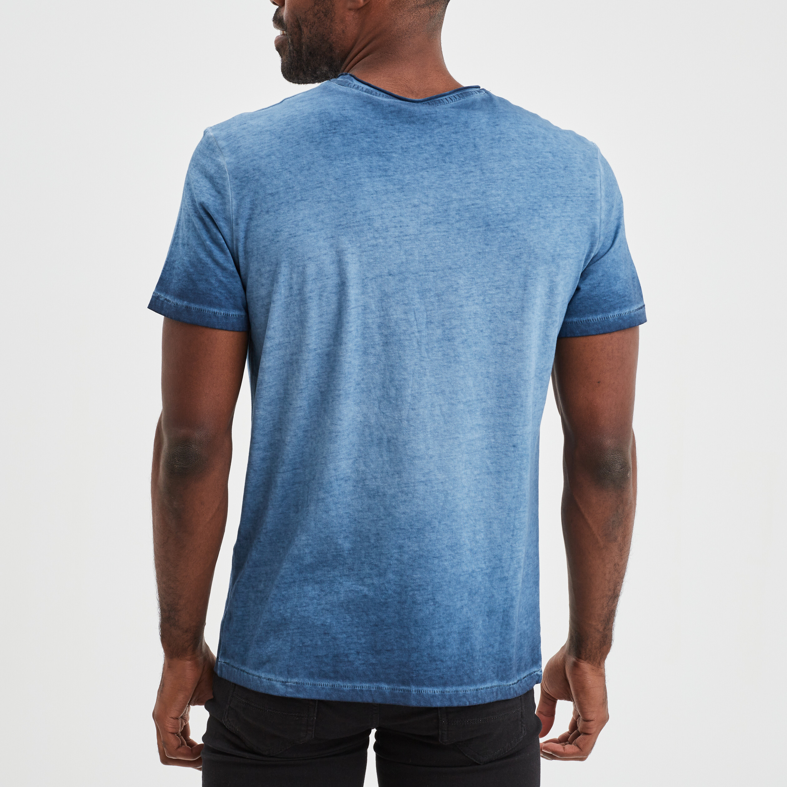T-shirt manches courtes coton Liberto bleu marine homme | La Halle