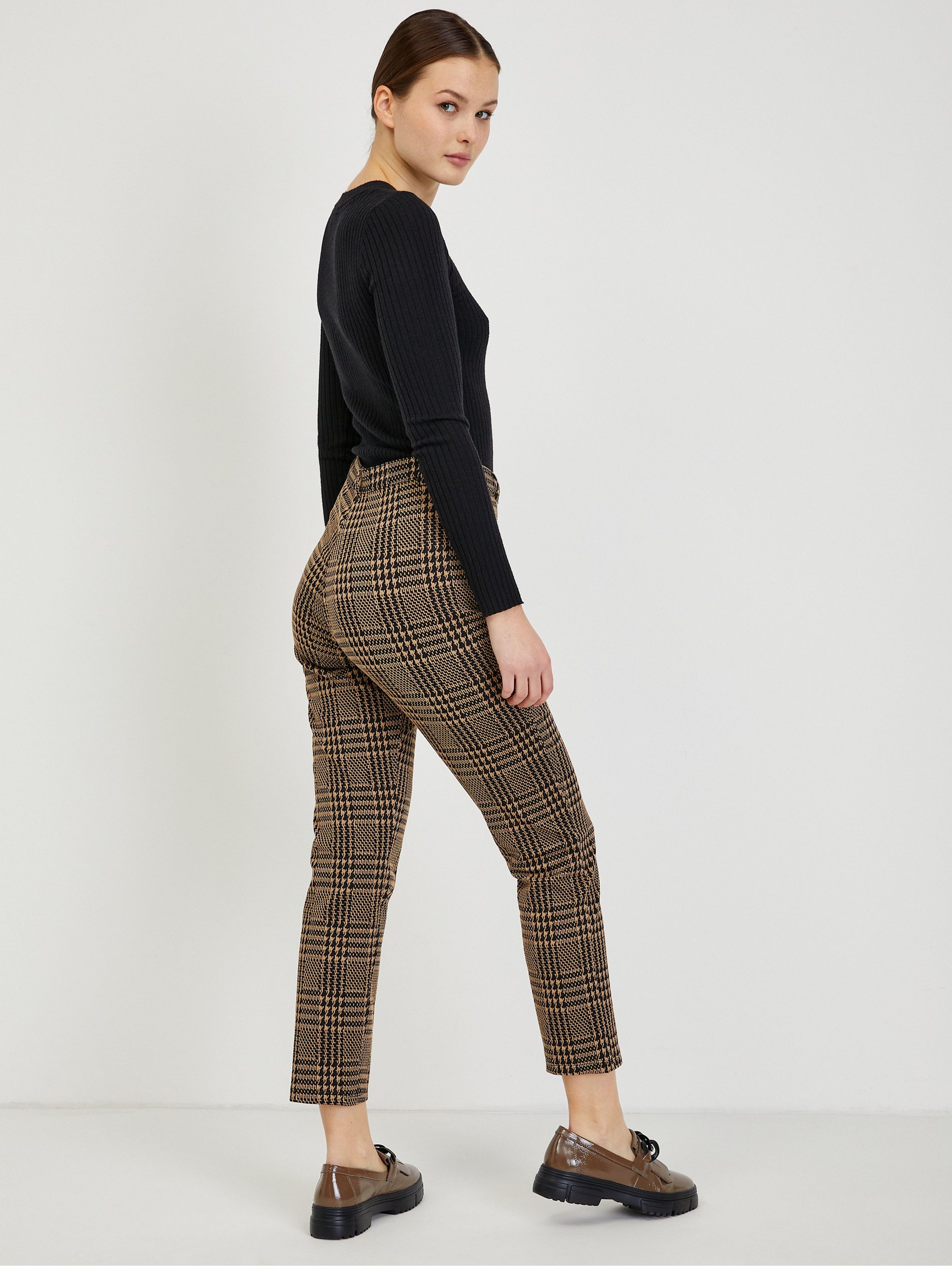 Braune karierte Damenhose ORSAY