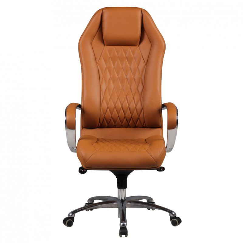 Amstyle Chefsessel Monterey Echtleder caramel Drehstuhl mit 3-Punkt-Multiblockwippmechanik