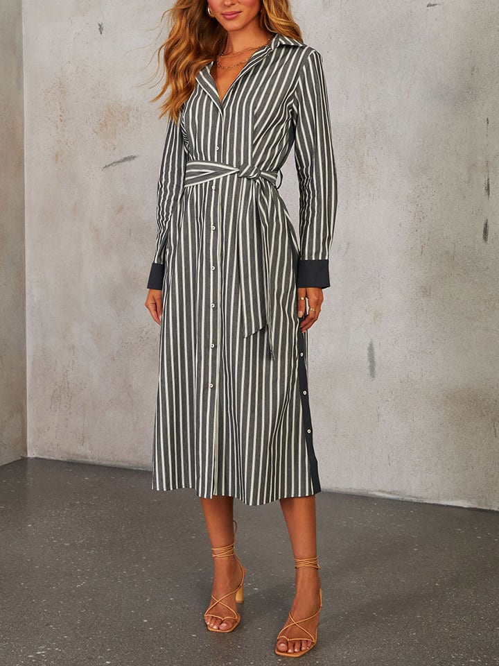 LA Angels Kleid in Anthrazit/ Weiß günstig kaufen