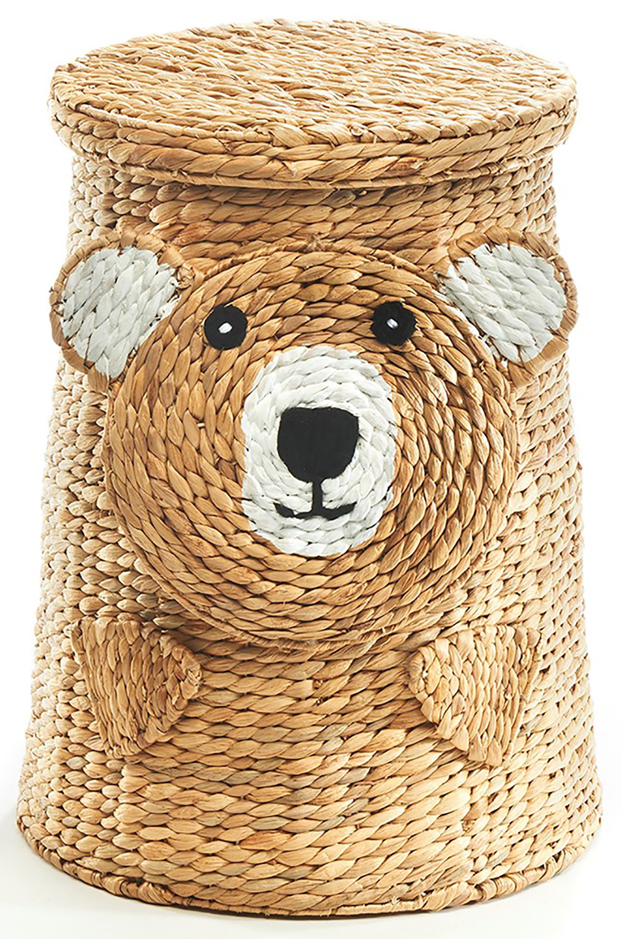 Kobolo Wäschekorb Aufbewahrung Korb BEAR - Wasserhyazinthe - natur