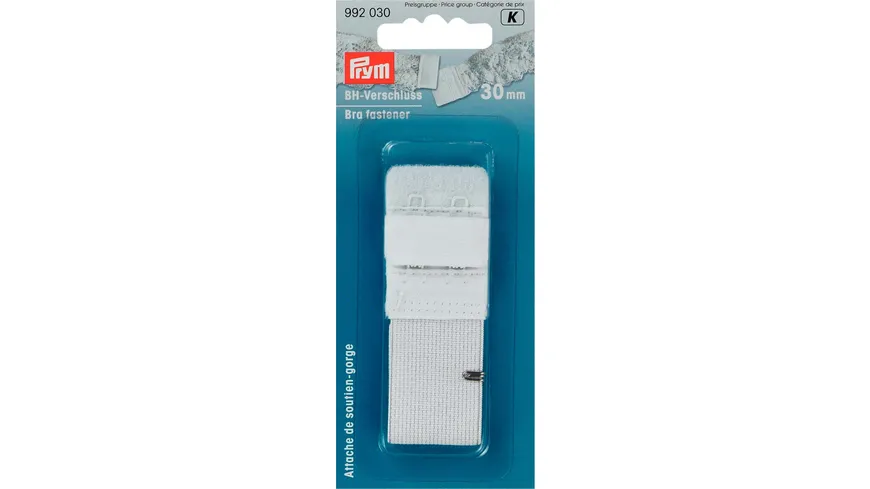 Prym BH-Verschluss mit Hautschutz 30 mm weiß